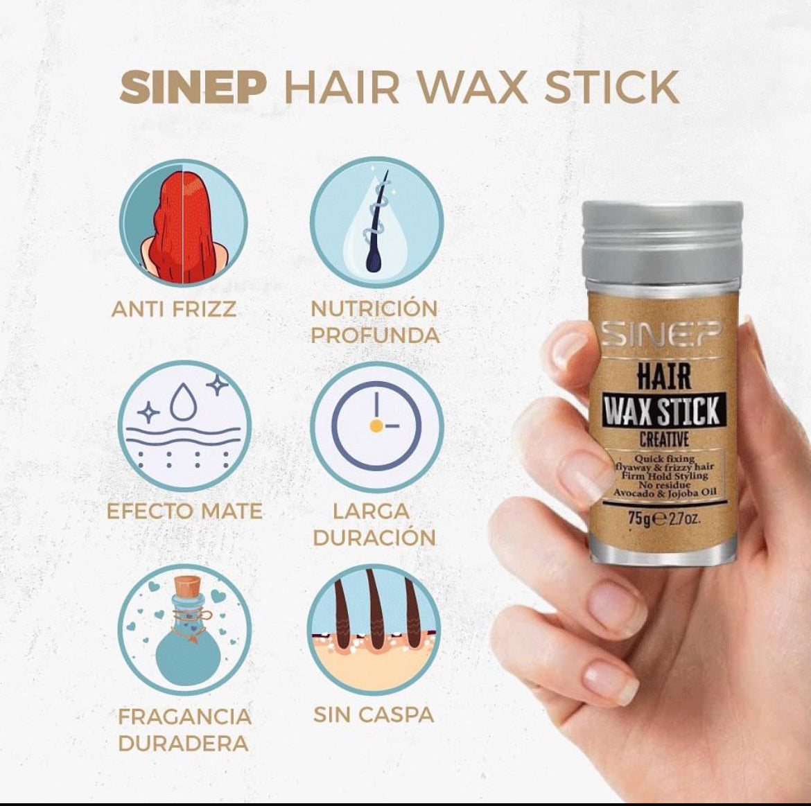 SINEP HAIR WAX STICK 75g Cera para cabello (PROFESIONAL CREATIVE)